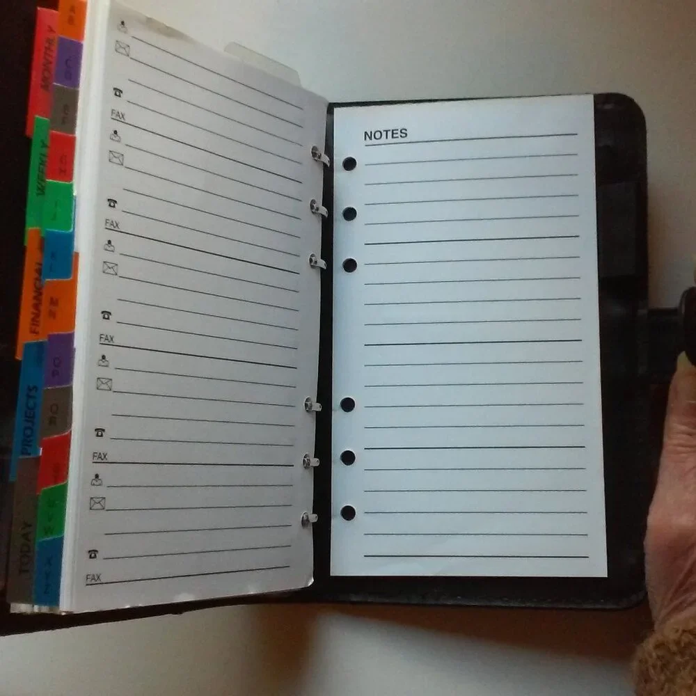 Personal Organizer With Solar Calculator & Slots For CC or Other Many Pages